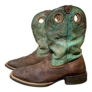 Men’s Ariat #1004243 Sport Rodeo Loco Brown & Turquoise Square Toe Western Boots